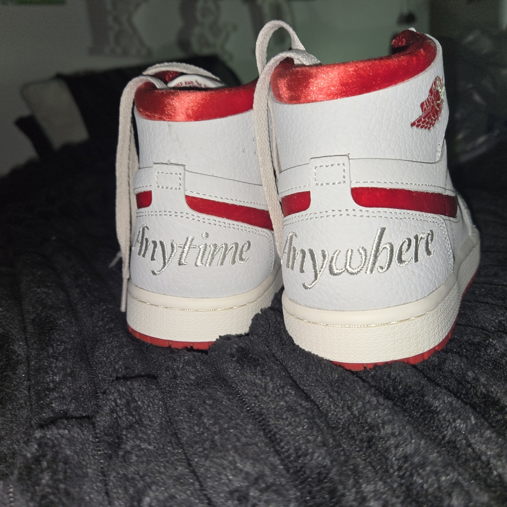 Jordan Red and Gray Athletic High-Top Sneakers